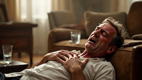 man with heart attack