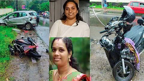 നിയന്ത്രണം നഷ്ടപ്പെട്ട കാര്‍ സ്‌കൂട്ടറുകള്‍ ഇടിച്ചിട്ടു; പാലായില്‍ രണ്ട് യുവതികള്‍ക്ക് ദാരുണാന്ത്യം 