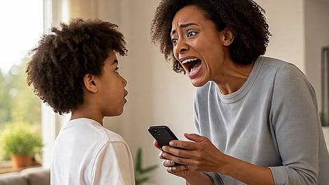 mother shouting at child