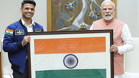 Astronaut Shubhanshu Shukla meets PM Modi, gifts Axiom-4 mission patch

