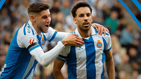 Espanyol players celebrate victory