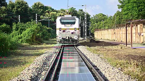 Indian Railways commissions first removable solar panel system between tracks