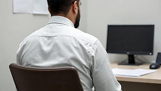 man sitting for long time in a chair