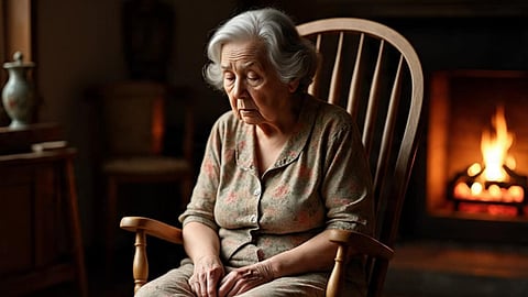 old woman sitting in a chair