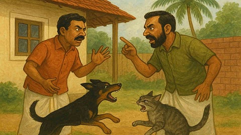 A man arrested stabbing neighbor thrissur kodungallur