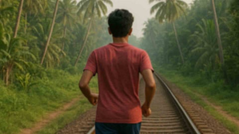 Suicide Attempt Student Rescued from Railway track in Vadakara 
