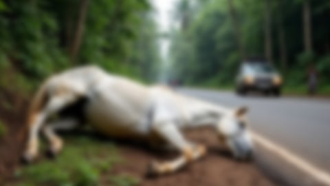 Horse died After Road Accident in Cheranalloor