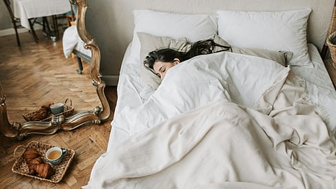 Woman Sleeping in the bed
