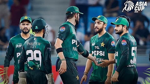 Pakistan cricket team during the match