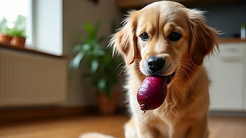 dogs_eating_beetroot