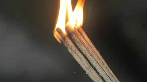 smoldering incense sticks, lungs
