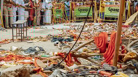 Karur stampede disaster site