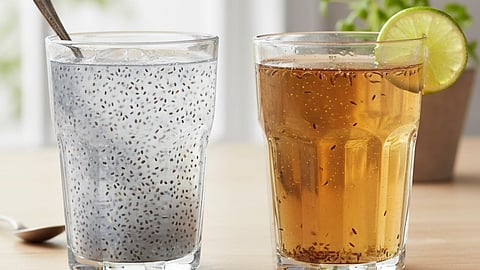 Chia seeds water and cumin water