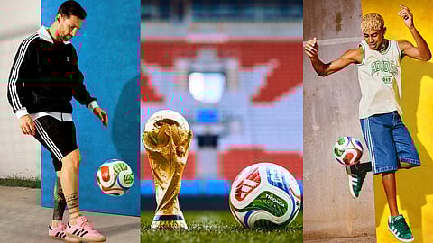 Lionel Messi and Lamine Yamal with Trionda Ball