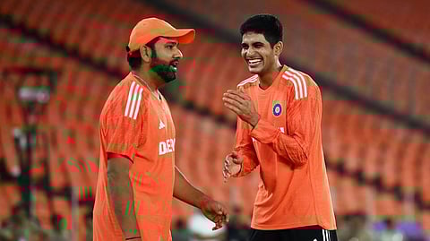 Rohit and Gill during training