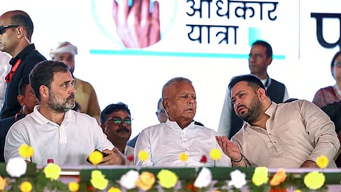 Rahul Gandhi,  Lalu Prasad Yadav,  Tejashwi Yadav