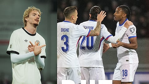 Nick Woltemade scored the winning goal for Germany, French players celebrate the goal