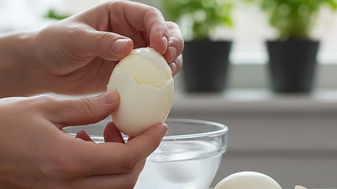 Boiled egg peeling