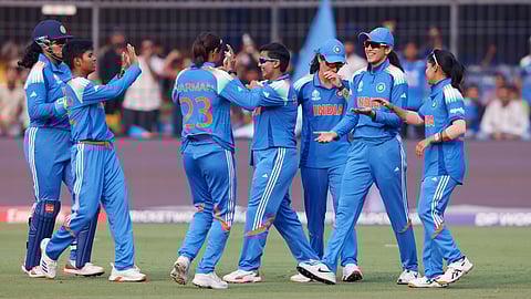 Indian team in action against England