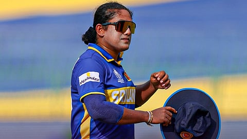 Chamari Attappattu in the match against Bangladesh