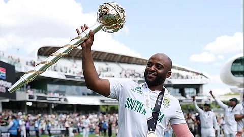 Temba Bavuma with the World Test Championship trophy