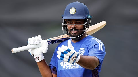 Sanju Samson during training