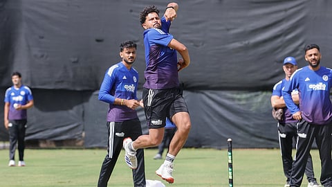Kuldeep Yadav in training