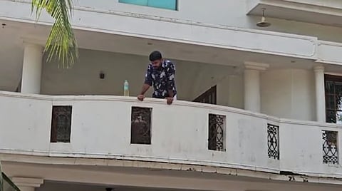 Protest against demolition of house for construction of national highway