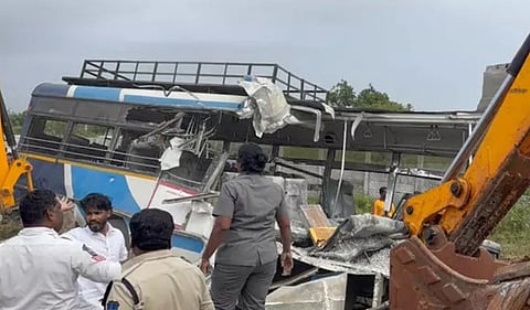 19 dead as lorry collides with RTC bus in Telangana’s Ranga Reddy