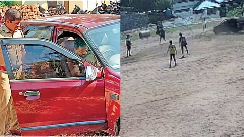 Perambra Vocational School tenth Grader Drives Car Dangerously Amidst Students