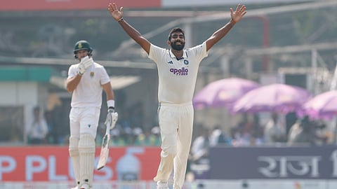 Bumrah celebrates his wicket