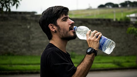 Man drinking water