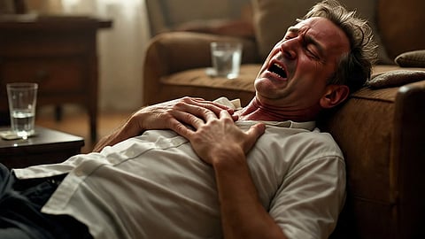 man with heart attack