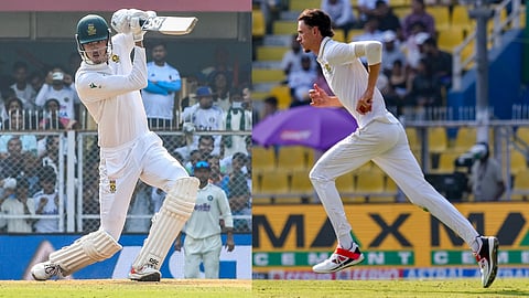 South Africa's Marco Jansen celebrates his half century