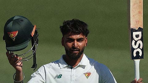 Nikhil Chaudhary Sheffield Shield Hundred