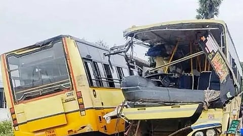 Two TNSTC buses collided, killing 11 passengers and injuring over 40
