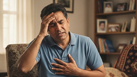 Man Experiencing chest pain