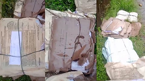 PSC question papers on the roadside