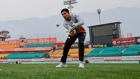 Shubman Gill in training