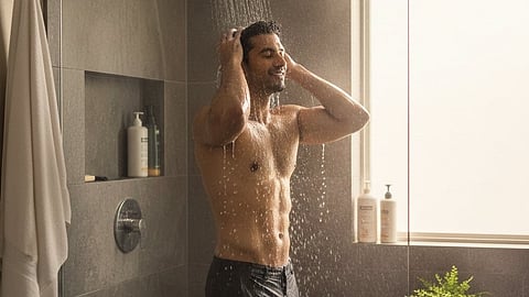 cold water shower in winter