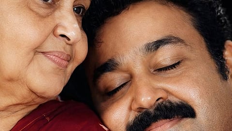 Mohanlal and Mother Santhakumari Nair