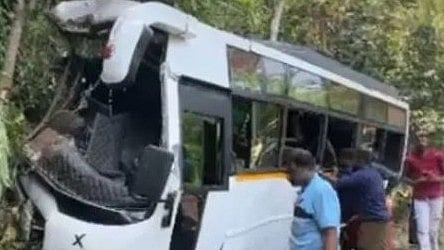 Tourist bus overturns in Idukki after hitting a wall while using Google Maps