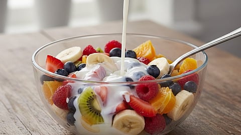 Milk and fruit