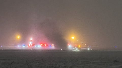 Private jet crash at Maine international airport in USA