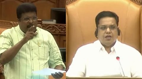 Speaker A N Shamseer gets angry at MLA P P Chittaranjan for prolonging his question