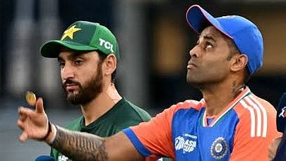 Pakistan captain Salman Agha and Indian captain Suryakumar Yadav