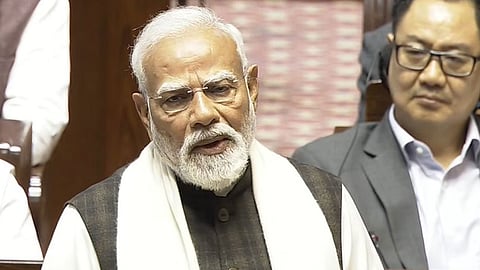 M Modi in Rajya Sabha