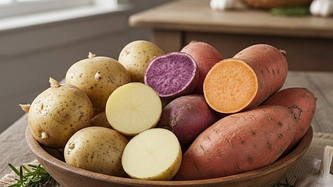 Potato and sweet potato