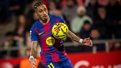 Raphinha in girona vs barcelona match