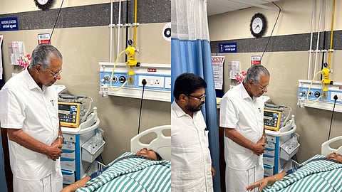 C M Pinarayi Vijayan visits Minister Veena George in hospital; CPM calls for state-wide protest